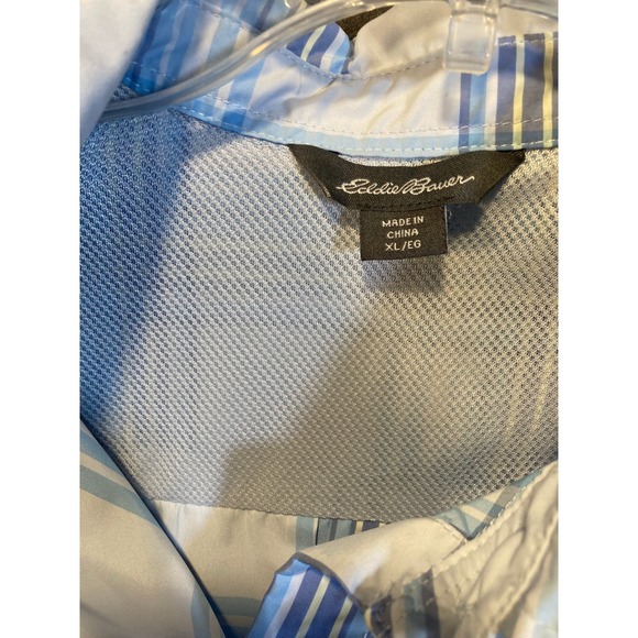 Eddie Bauer Womens XL Blue Plaid Short Sleeve Button Up Hiking Shirt EB004068 - Picture 11 of 11